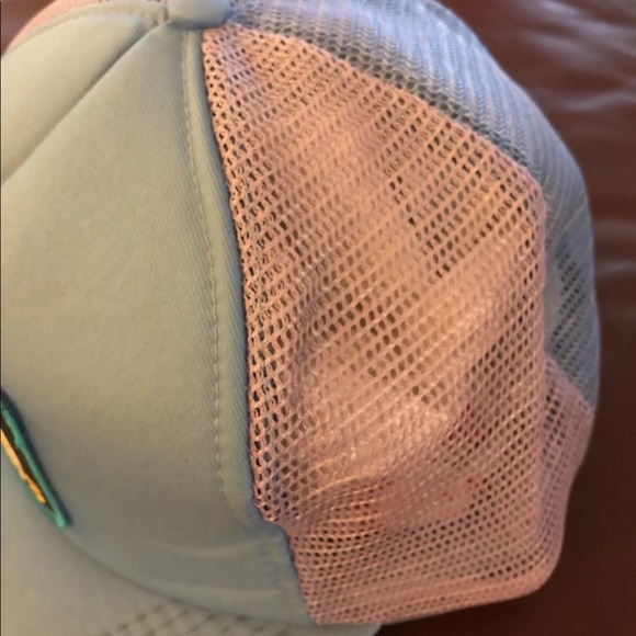 NBC Sports Embroidered peacock Logo Vintage SnapBack Trucker Hat Cap Blue/Gray - Picture 3 of 12